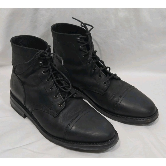 Thursday Boot Co. Captain Rugged Boots Mens 12 Matte Black Cap Toe Leather